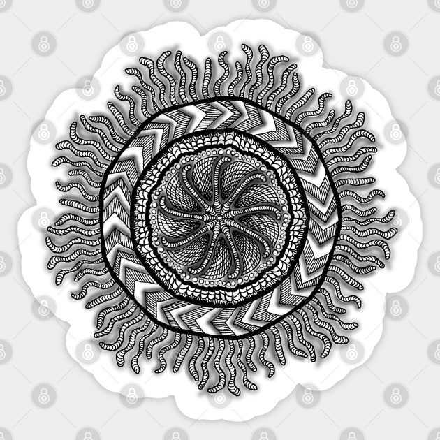 Mandala #20. Basketwork in Rushes. Sticker by wiccked